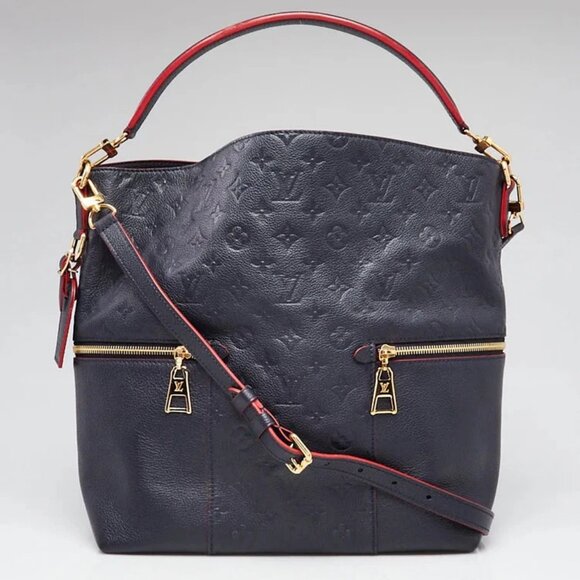 Louis Vuitton Marine/Rouge Monogram Empreinte Leather Melie Bag - Picture 1 of 12